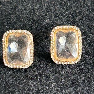 Monet Gold with Crystal Pierced Earrings (2
